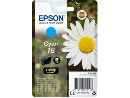 EPSON ink bar Singlepack Cyan 18 Claria Home Ink (C13T18024012)