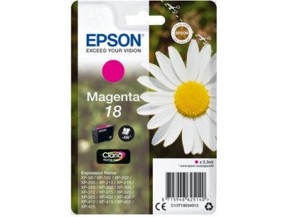 EPSON ink bar Singlepack Magenta 18 Claria Home Ink (C13T18034012)
