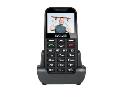 EVOLVEO EasyPhone XD, mobilní telefon pro seniory s nabíjecím stojánkem (cerná barva) (EP-600-XDB)