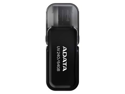 Flashdisk Adata UV240 64GB, USB 2.0, black, vhodné pro potisk (AUV240-64G-RBK)