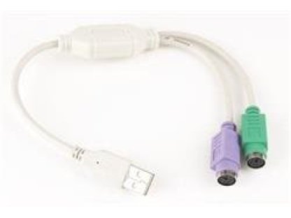 GEMBIRD adaptér USB 2.0 (M) na PS/2, kabel, 0.3 m, bílý (UAPS12)