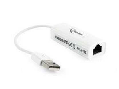 Gembird adaptér - USB 2.0 (M) / RJ45 (F) Gigabit LAN, kabel 15cm, bílý (NIC-U2-02)
