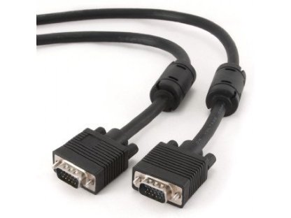 Gembird kabel přípojný k monitoru 15M/15M VGA 15m stíněný extra, ferrity, černý (CC-PPVGA-15M-B)