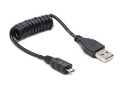 GEMBIRD kabel USB 2.0, A-B micro, M/M,  propojovací, 0,60m, černý, kroucený (CC-mUSB2C-AMBM-0.6M)