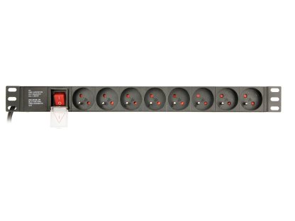 GEMBIRD PDU 8x French socket 1U 10A 3m, C14 zásuvka (EG-PDU-014-FC14)