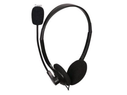 GEMBIRD stereo sluchátka s mikrofonem a regulací hlasitosti, černé (MHS-123)