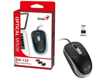 GENIUS DX-123 Galaxy Grey - drátová/ 1200 dpi/ USB-C/ černošedá (31010033407)