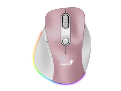 Genius Ergo 9000S Pro - Ergonomická/Optická/Pro praváky/2 400 DPI/USB+BT/Růžová (31030039403)