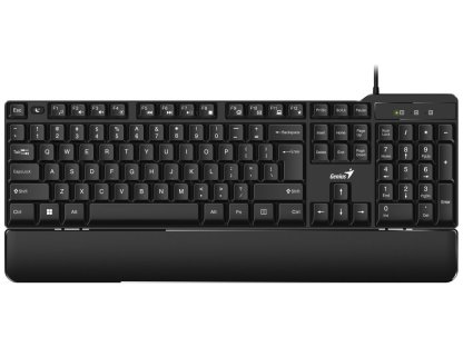 GENIUS KB-100XP - Klávesnice, drátová, ergo předložka, USB, černá, CZ/SK (31310050403)