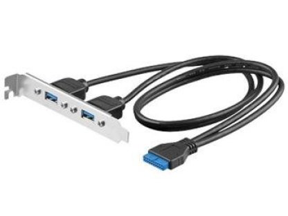 GOOBAY bracket USB 3.0, 2xA, 2xF, 0,6m (kuzas4)