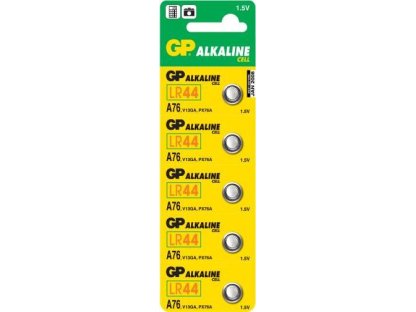 GP A76 (LR44, 11.6 x 5.4 mm) - knoflíková alkalická baterie - 5ks