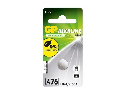 GP alkalická baterie 1,5V LR44 (A76, 11.6 x 5.4 mm) 1ks blistr (1041007611)