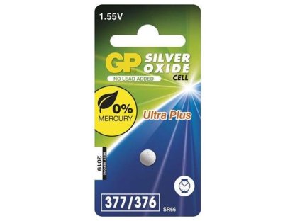 GP knoflíková baterie 1,55V 377F1 Ultra Plus (SR66, 6.8 x 2.6 mm) 1ks blistr (1043037721)