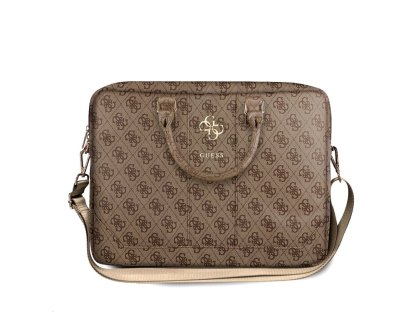 GUESS PU 4G Metal Logo Computer Bag 15-16" hnědá (3666339005375)