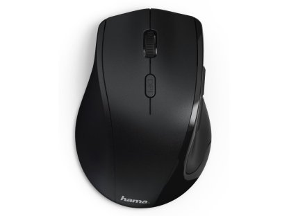 HAMA myš Riano/ bezdrátová/ optická/ 1600 dpi/ 6 tlačítek/ USB/ PRO LEVÁKY/ černá (182645)