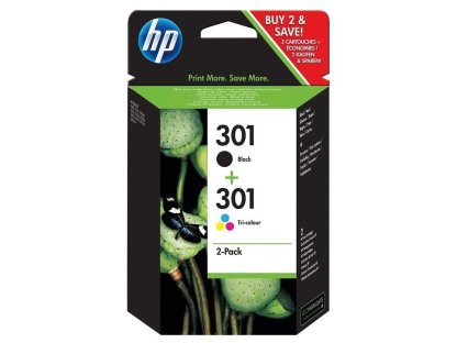 HP 301 combo pack ( černá, 3 barevná) (N9J72AE)
