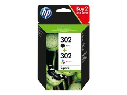 HP 302 combo černá + barevná ink. náplň (X4D37AE)
