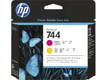 HP 744 Tisková hlava, purpurová a žlutá (F9J87A)