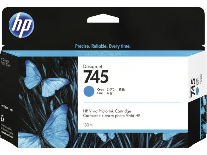 HP 745 inkoustová náplň azurová (F9J97A)