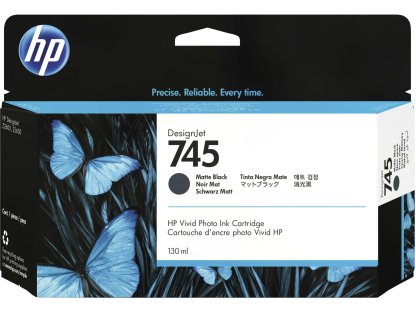 HP 745 inkoustová náplň matná černá (F9J99A)