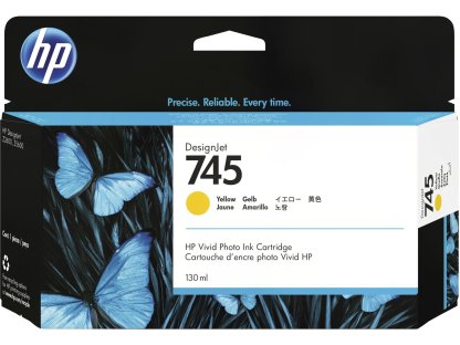HP 745 inkoustová náplň žlutá (F9J96A)