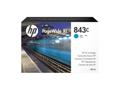 HP 843C ink. PageWide, 400 ml - azurová (C1Q66A)