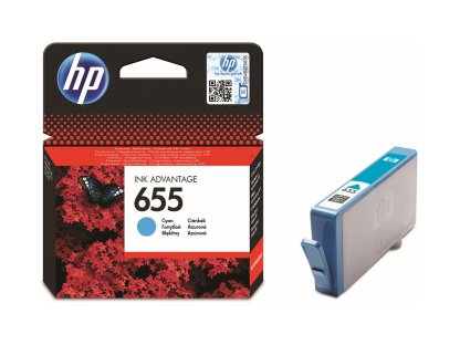 HP cartridge č. 655, cyan (CZ110AE)
