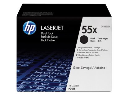 HP toner č. 55X, black (CE255XD)