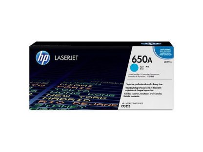 HP toner č. 650A, cyan (CE271A)