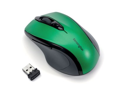 Kensington Pro Fit - Ergonomická/Optická/Pro praváky/1 600 DPI/Bezdrátová USB/Černá-zelená (K72424WW)