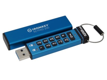 KINGSTON 128GB IronKey Keypad 200, FIPS 140-3 Lvl 3 (Pending) AES-256 Encrypted (IKKP200/128GB)