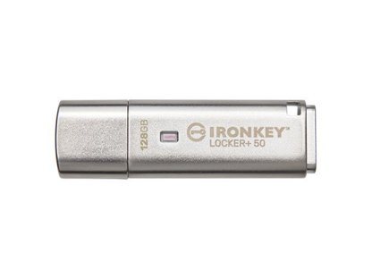 KINGSTON 128GB IronKey Locker Plus 50 AES Encrypted, USBtoCloud (IKLP50/128GB)