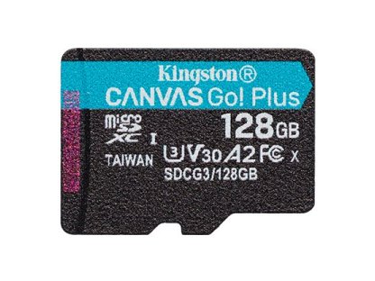 KINGSTON 128GB microSDHC Canvas Go! PLus 170R/100W U3 UHS-I V30 Card bez adapteru (SDCG3/128GBSP)