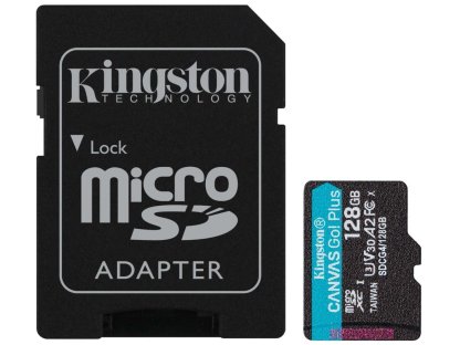 KINGSTON 128GB microSDXC Canvas Go Plus Gen4 200MB/s A2 U3 V30 Card + Adapter (SDCG4/128GB)