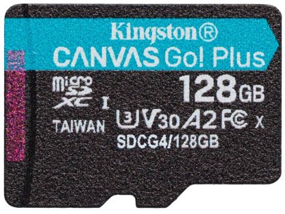 KINGSTON 128GB microSDXC Canvas Go Plus Gen4 200MB/s A2 U3 V30 Card bez adapteru (SDCG4/128GBSP)