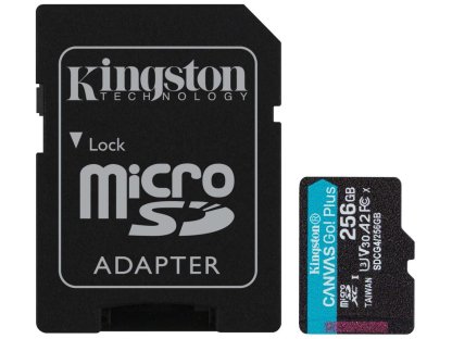 KINGSTON 256GB microSDXC Canvas Go Plus Gen4 200MB/s A2 U3 V30 Card + Adapter (SDCG4/256GB)