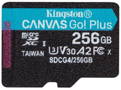 KINGSTON 256GB microSDXC Canvas Go Plus Gen4 200MB/s A2 U3 V30 Card bez adaptéru (SDCG4/256GBSP)