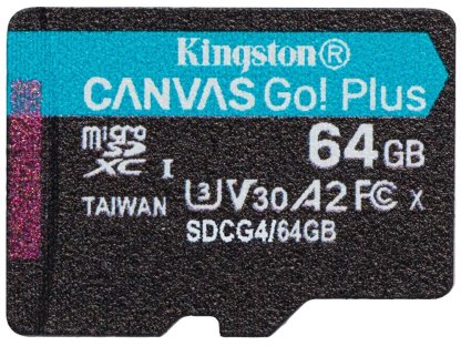 KINGSTON 64GB microSDXC Canvas Go Plus Gen4 200MB/s A2 U3 V30 Card bez adapteru (SDCG4/64GBSP)