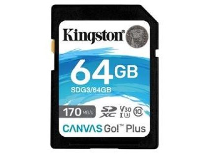 KINGSTON 64GB SDXC Canvas Go Plus 170R/90W CL10 U3 V30 (SDG3/64GB)