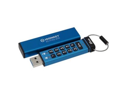 KINGSTON  8GB IronKey Keypad 200, FIPS 140-3 Lvl 3 (Pending) AES-256 Encrypted (IKKP200/8GB)