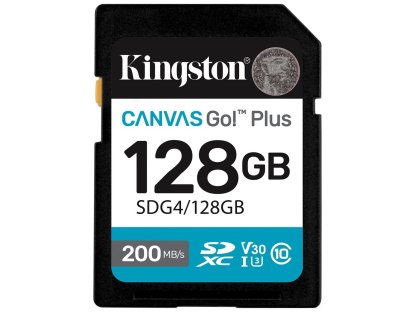 KINGSTON paměťová karta 128GB microSDXC Canvas Go Plus Gen4 C10 UHS-I U3 (SDG4/128GB)