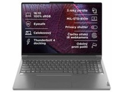 LENOVO ThinkBook 16p G5 IRX - 16" 2560x1600 WQXGA , i7-14650HX, 32GB RAM, 1TB SSD, GeForce RTX 4060, W11 Pro, šedý (21N5001BCK)