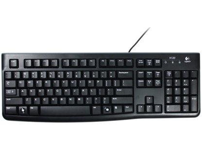 LOGITECH Corded Keyboard K120 - drátová, USB, černá, US (920-002479)