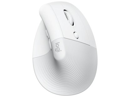 Logitech Lift Vertical Ergonomic Mouse - Bílá, 400-4000dpi, 6 tlačítek, bluetooth, logitech bolt (910-006475)