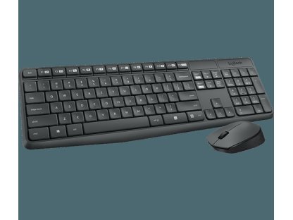 LOGITECH Wireless Combo MK235 - bezdrátový set klávesnice s myší, černá, CZ/SK (920-007933)