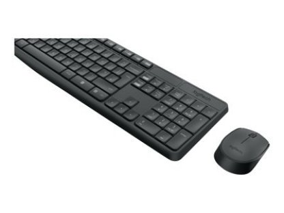 LOGITECH Wireless Combo MK235 - bezdrátový set klávesnice s myší, černá, NĚMECKÁ (920-007905)