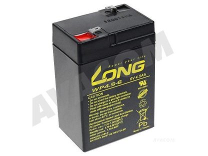 LONG 6V 4,5Ah olověný akumulátor F1 (PBLO-6V004,5-F1A)
