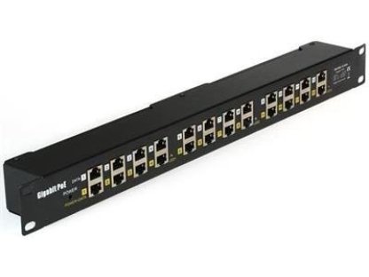 MaxLink Gigabit POE panel 12 portu, 1U pro rack 19", stínený (POE-PAN12-G)