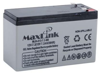 MAXLINK olovená baterie AGM 12V 7,2Ah, Faston 6,3mm (MLB-A12-7,2)