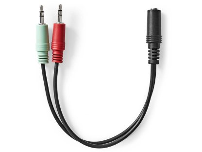 NEDIS redukce pro headsety 2x zástrcka 3,5mm jack - zásuvka 3,5 mm jack/ (KABNED1349)